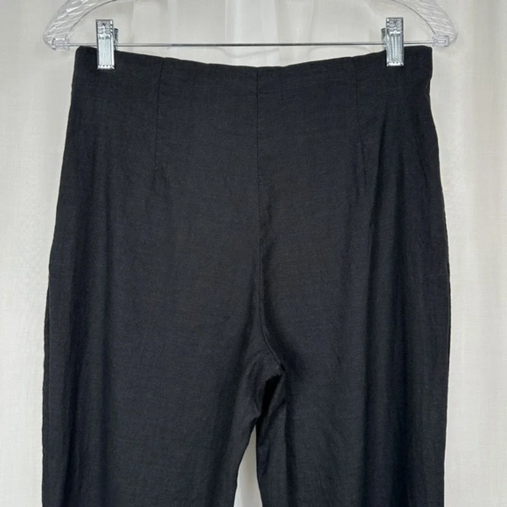 VTG Banana Republic Lindsey Stretch Linen Blend Pants 4P‎ Minimalist Y2K Black